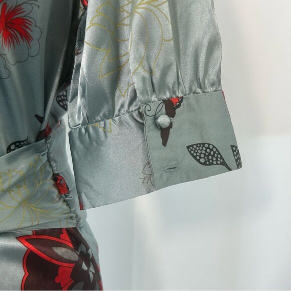 VTG Y2K BCBGMAXAZRIA Satin Floral Keyhole Blouse SIZE S - Picture 8 of 8